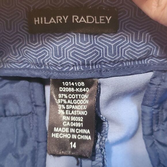 Hilary Radley Blue Combo Cropped Pants Size 14 - Picture 15 of 17